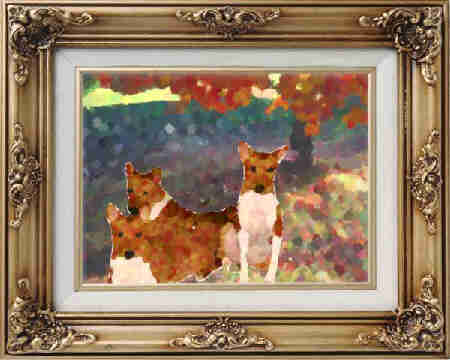 Water color of the Basenji's family